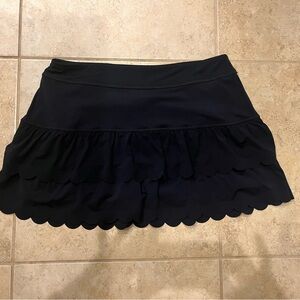 Lilly Pulitzer Black Scalloped Mini Skirt